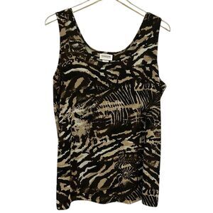 Chicos Travelers Animal Print Liquid Knit Tank Sz 3 = XL